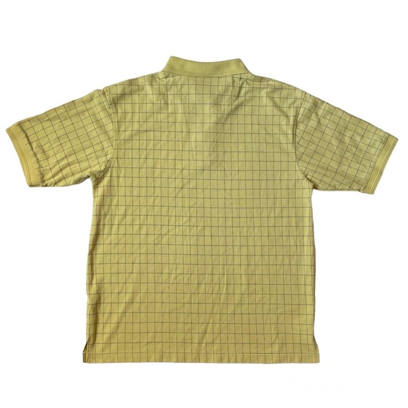 Men’s Austin Golf Tour Collection Golf Polo Shirt Yellow Grey Checkered - Size M - Picture 2 of 5